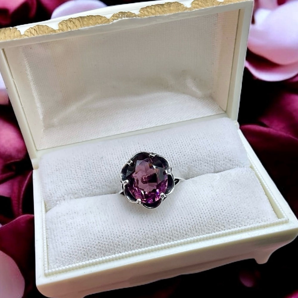 🌺Vintage Sara Coventry Sterling & Amethyst Ring - Picture 10 of 13